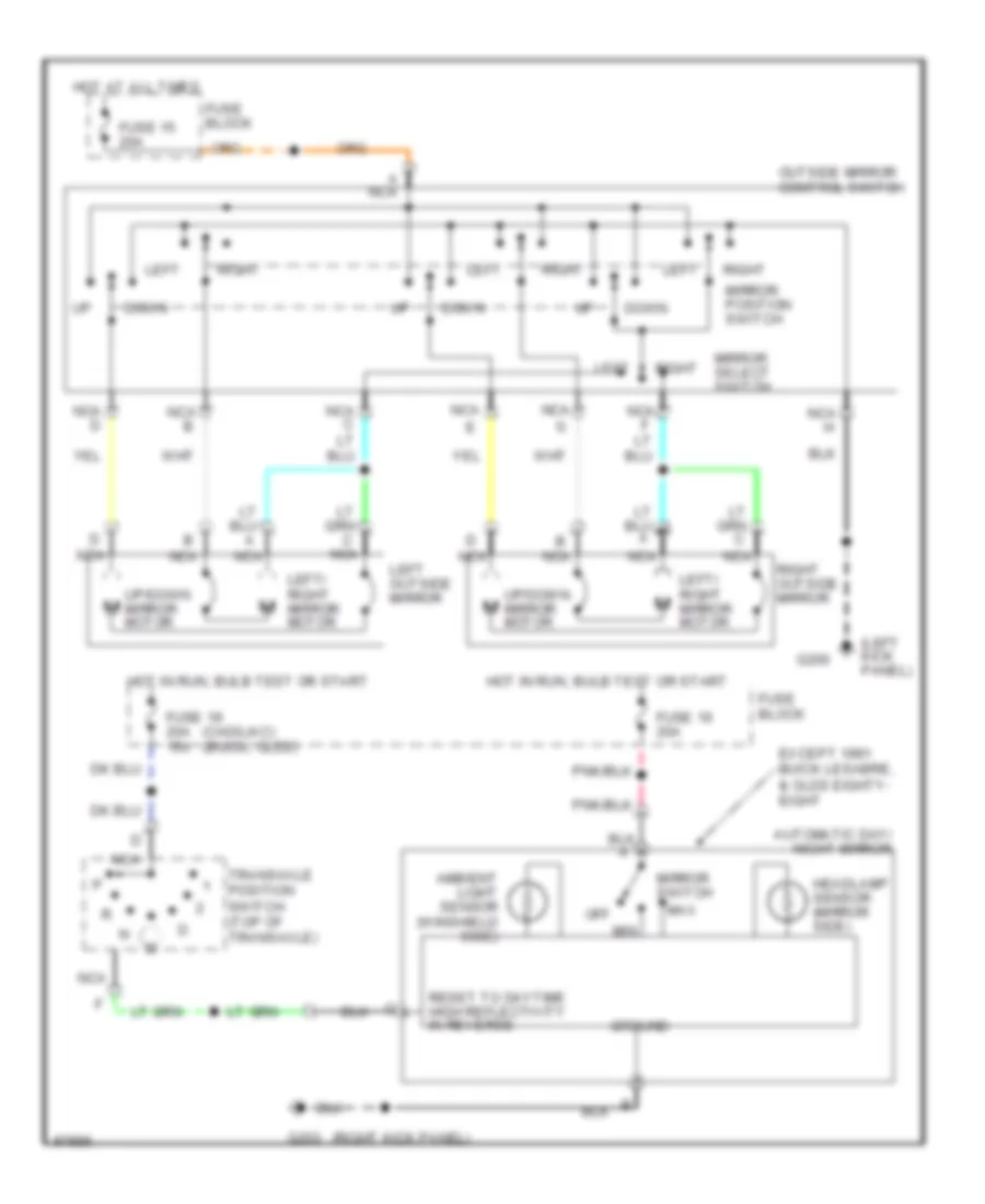 Power Mirror Wiring Diagram for Buick LeSabre Limited 1991
