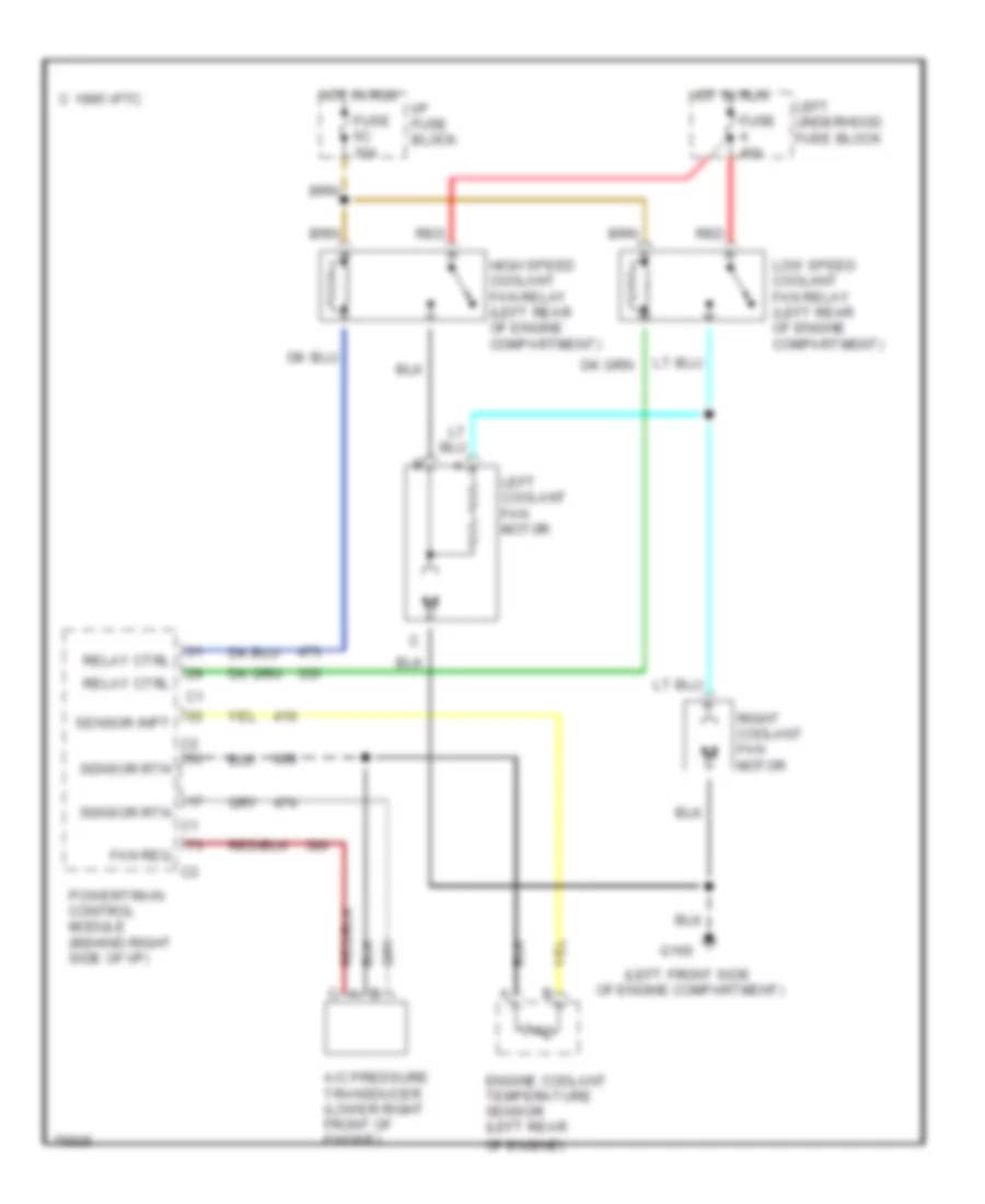 Cooling Fan Wiring Diagram for Buick LeSabre Custom 1996