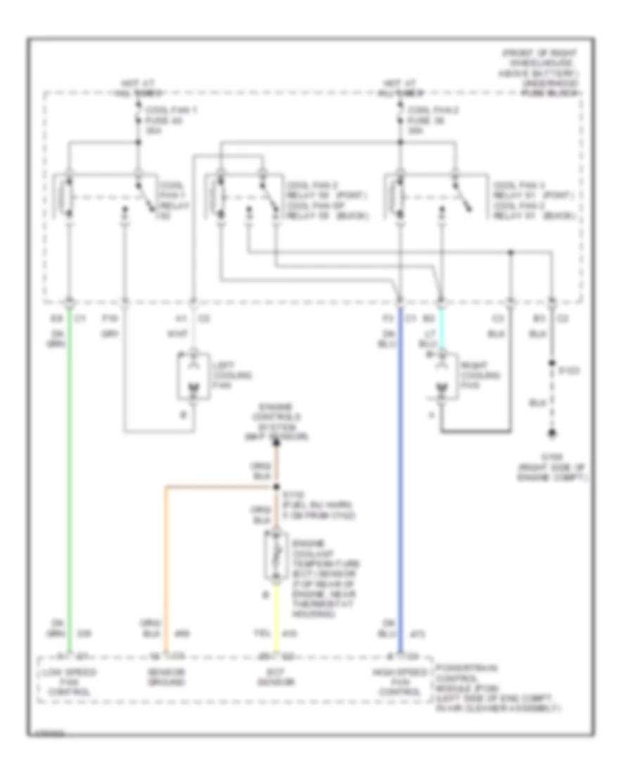 Cooling Fan Wiring Diagram for Buick Rendezvous CX 2003