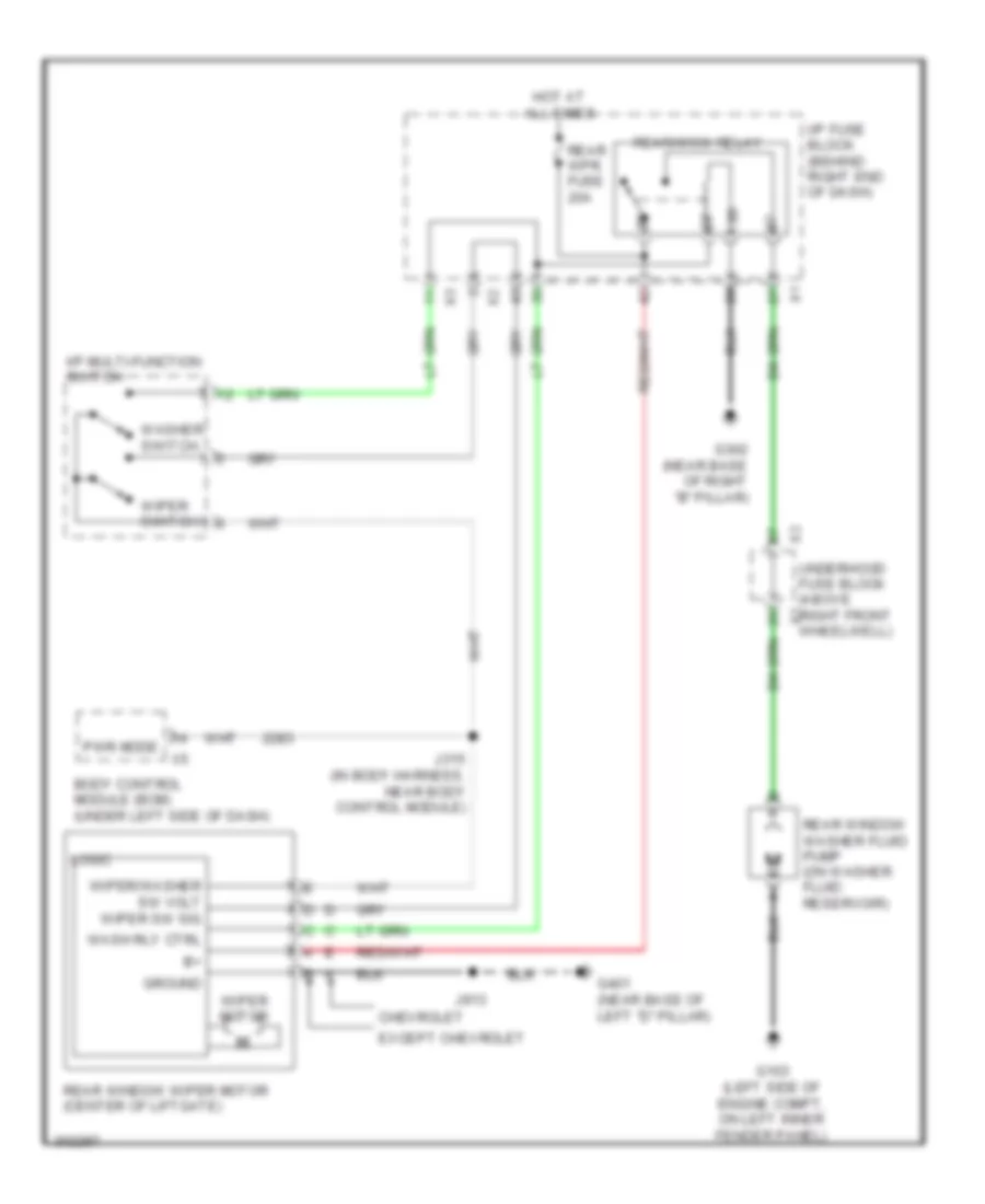 Rear WiperWasher Wiring Diagram for Buick Enclave CXL 2009