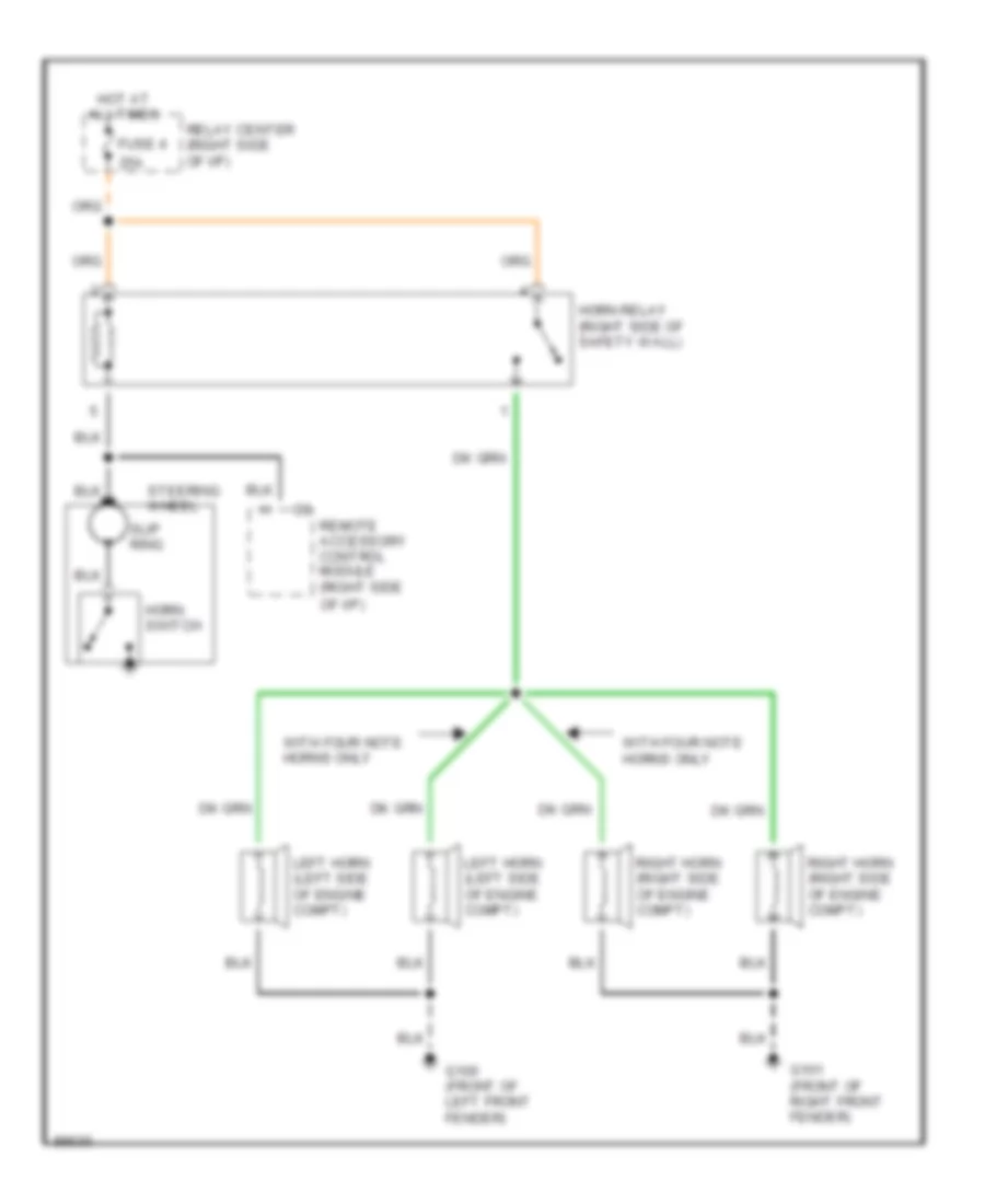Horn Wiring Diagram for Buick Park Avenue 1991