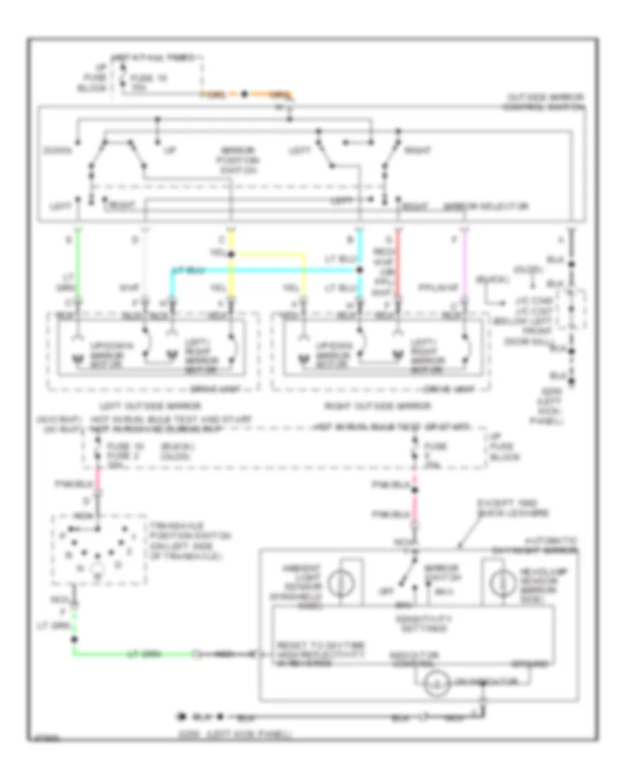 Power Mirror Wiring Diagram for Buick Park Avenue 1991