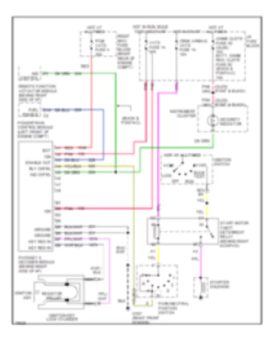 Pass Key Wiring Diagram for Buick LeSabre Limited 1996