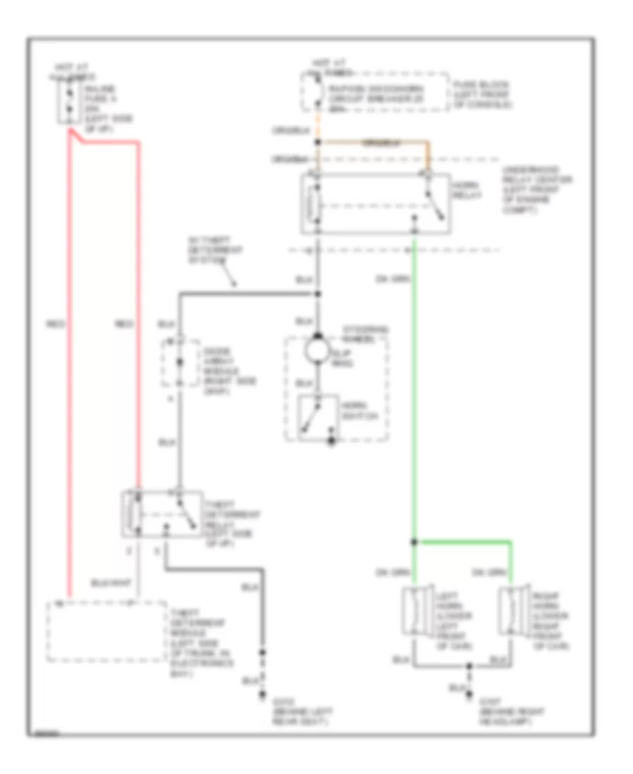 Horn Wiring Diagram for Buick Reatta 1991