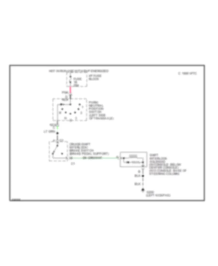 Shift Interlock Wiring Diagram for Buick Park Avenue Ultra 1996