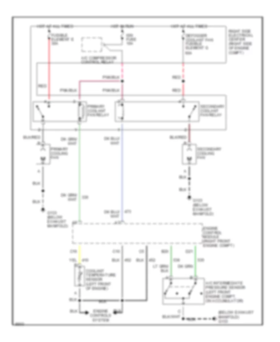 3 1L VIN T Cooling Fan Wiring Diagram Early Production for Buick Regal Custom 1991