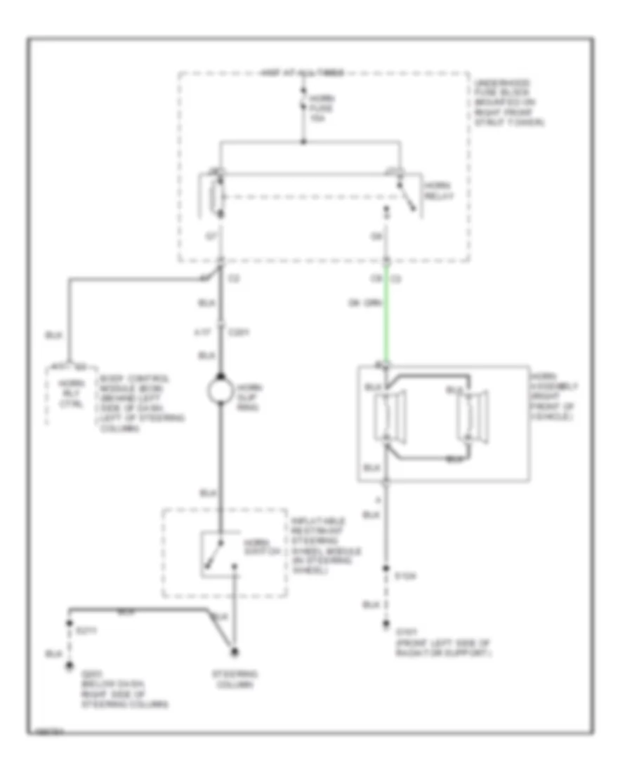 Horn Wiring Diagram for Buick Century Limited 2004