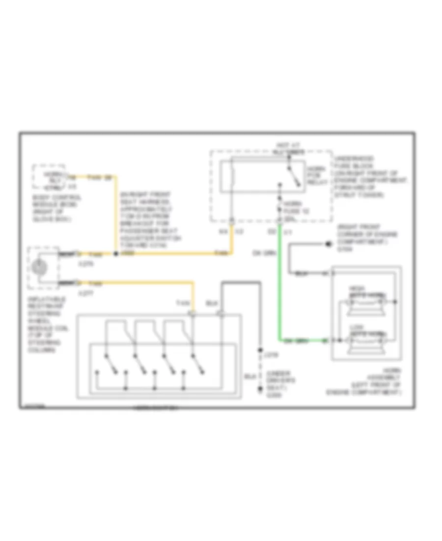 Horn Wiring Diagram for Buick Lucerne CX 2009