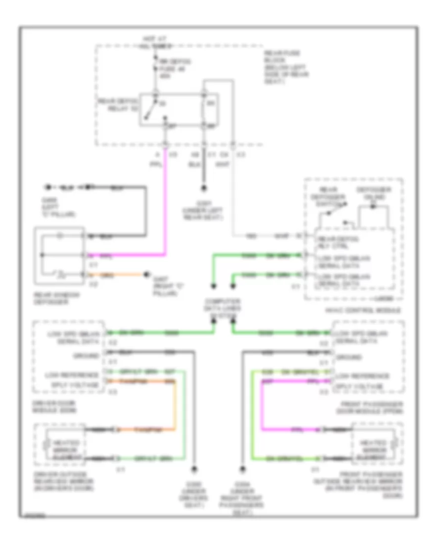 Defoggers Wiring Diagram for Buick Lucerne CXL 2009