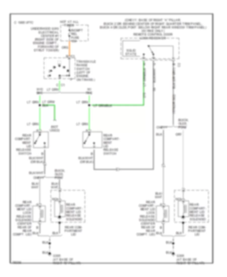 Trunk Release Wiring Diagram for Buick Regal Limited 1996