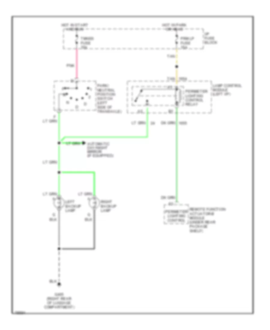Backup Lamps Wiring Diagram for Buick Riviera 1996
