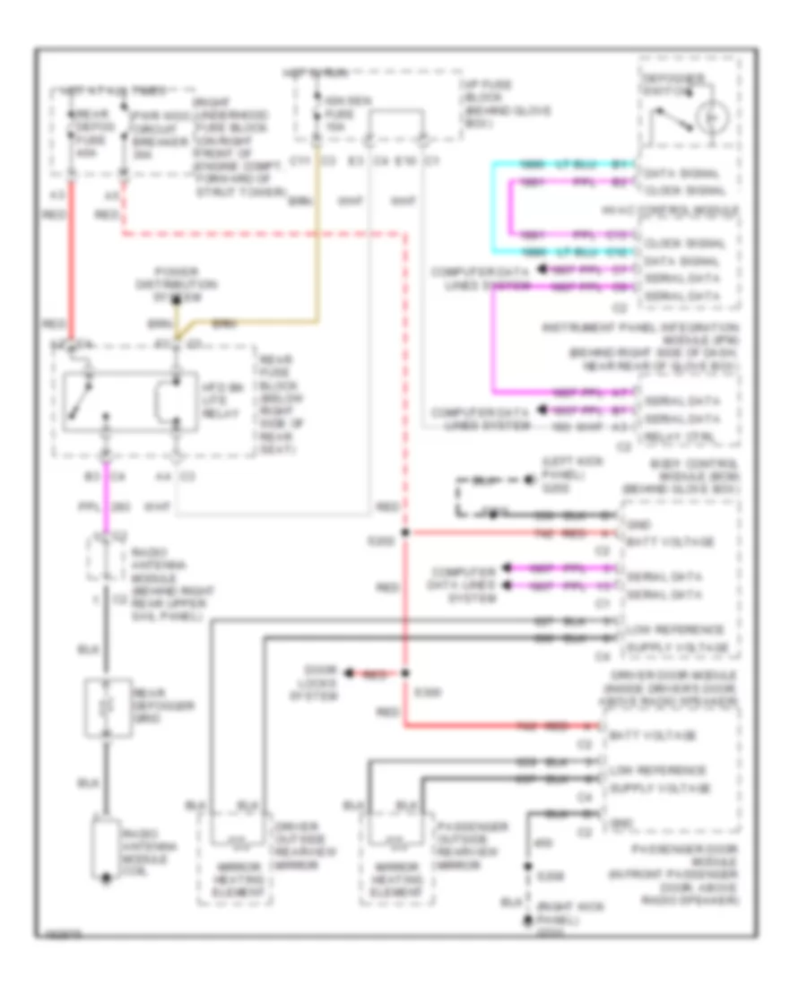Defoggers Wiring Diagram for Buick Park Avenue Ultra 2004