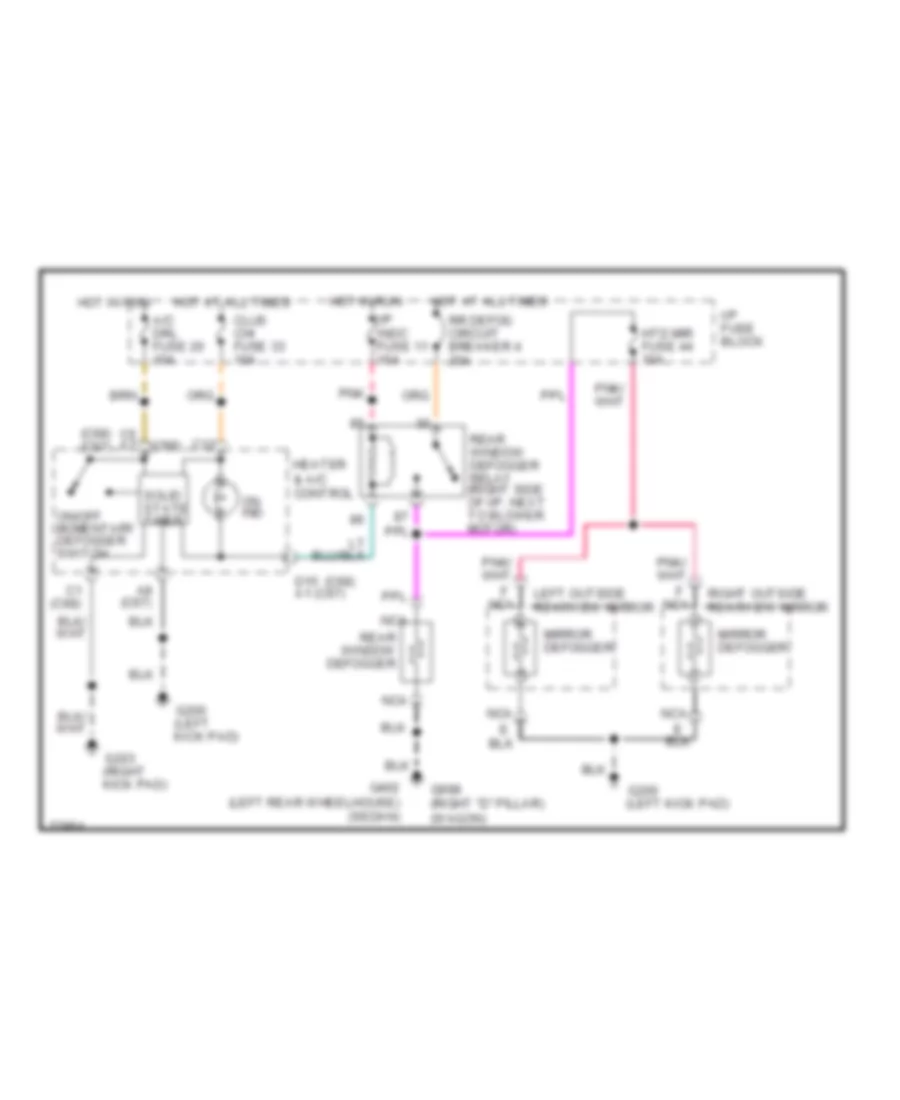 Defogger Wiring Diagram for Buick Roadmaster Limited 1996