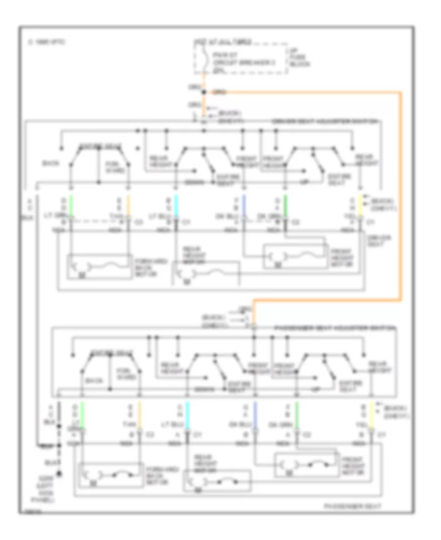 6 Way Power Seat Wiring Diagram for Buick Roadmaster Limited 1996