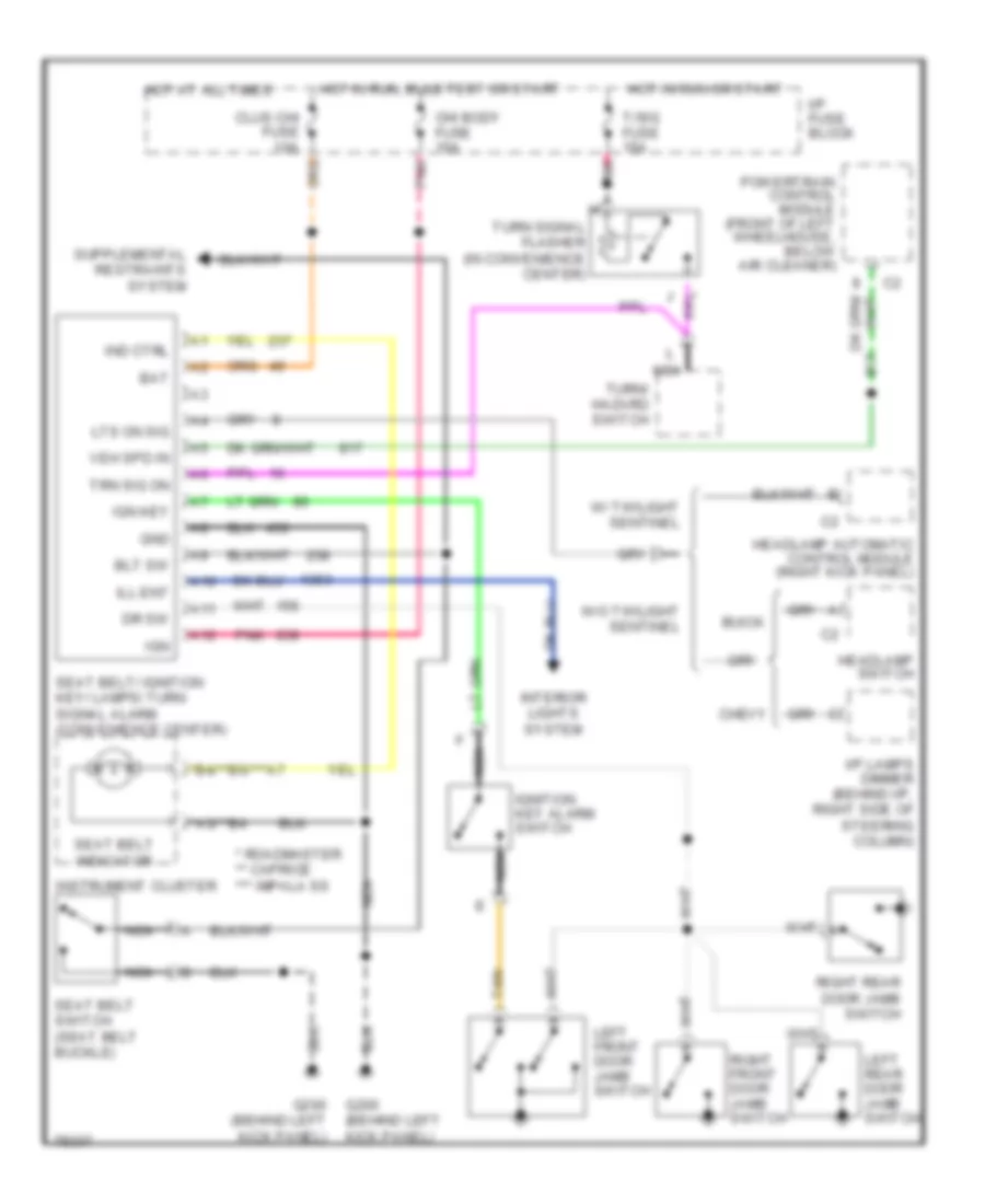 Warning System Wiring Diagrams for Buick Roadmaster Limited 1996