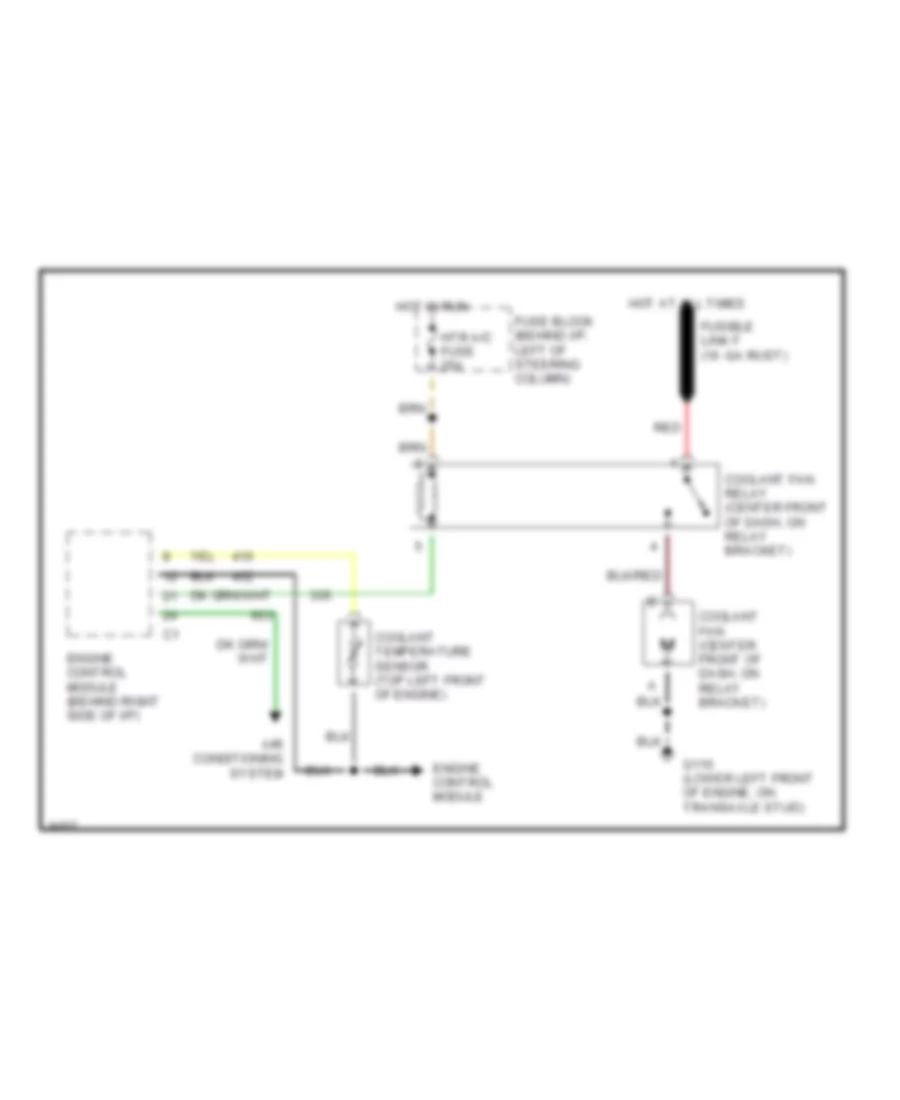 2.5L (VIN U), Cooling Fan Wiring Diagram for Buick Skylark Gran Sport 1991