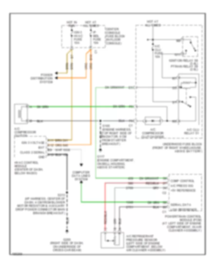 Compressor Wiring Diagram, with Auto AC for Buick Rendezvous CX 2004