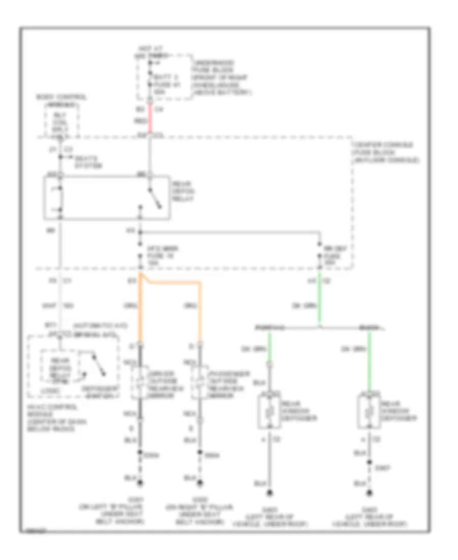 Defoggers Wiring Diagram for Buick Rendezvous CX 2004