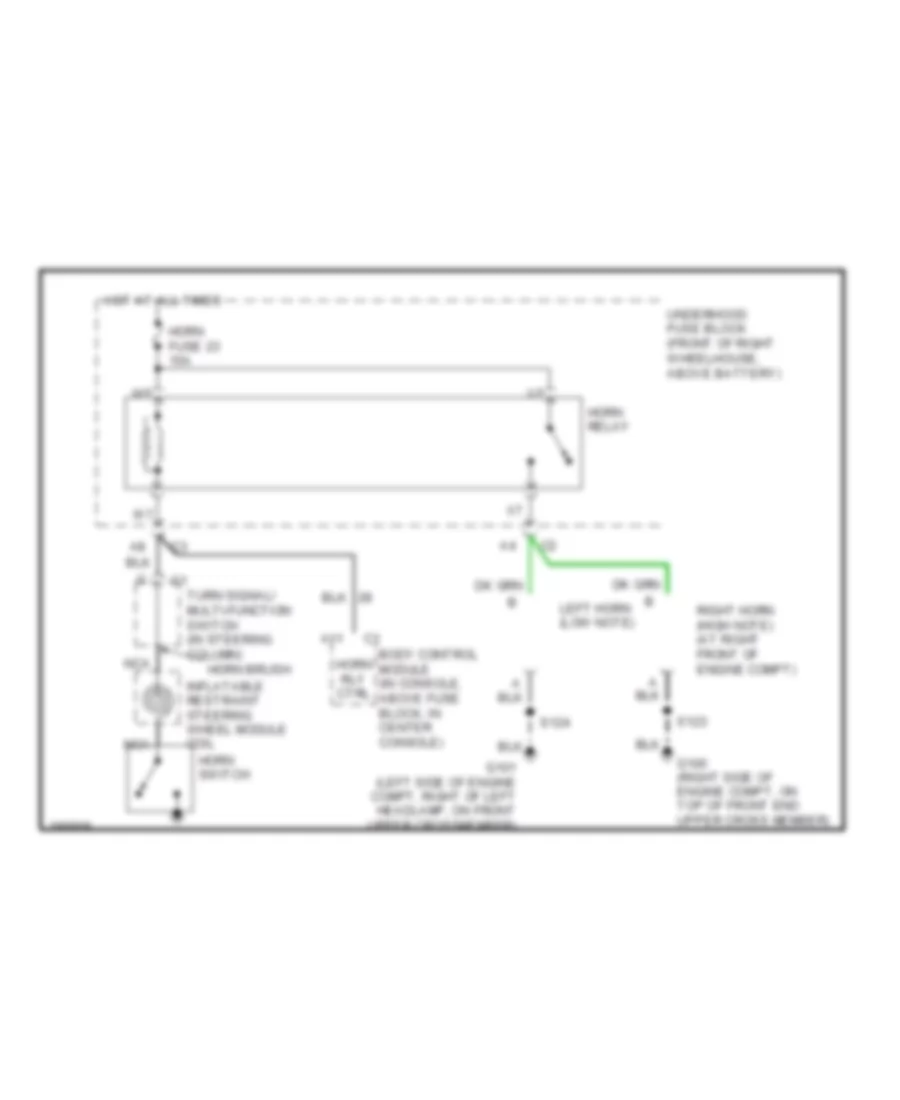 Horn Wiring Diagram for Buick Rendezvous CX 2004
