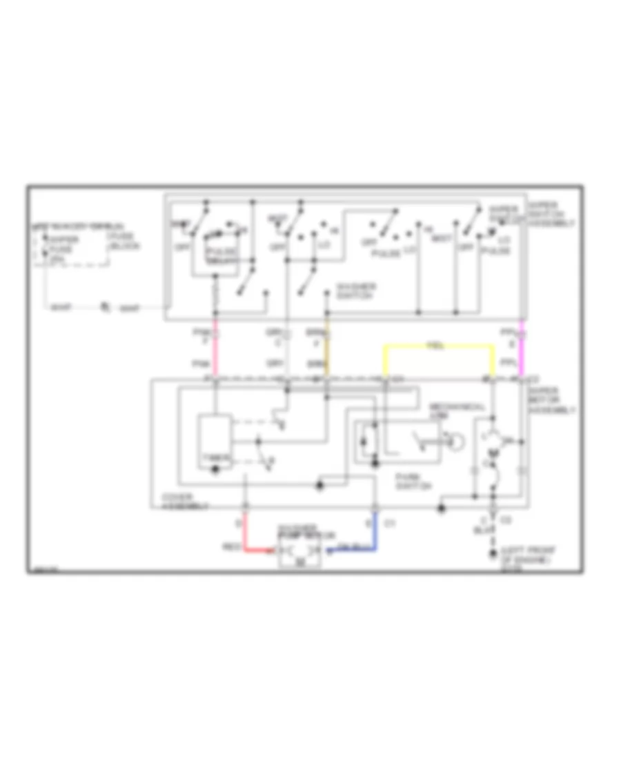 Электросхема стеклоочистителя, дворников и омывателя Интервала для Buick Skylark Luxury 1991