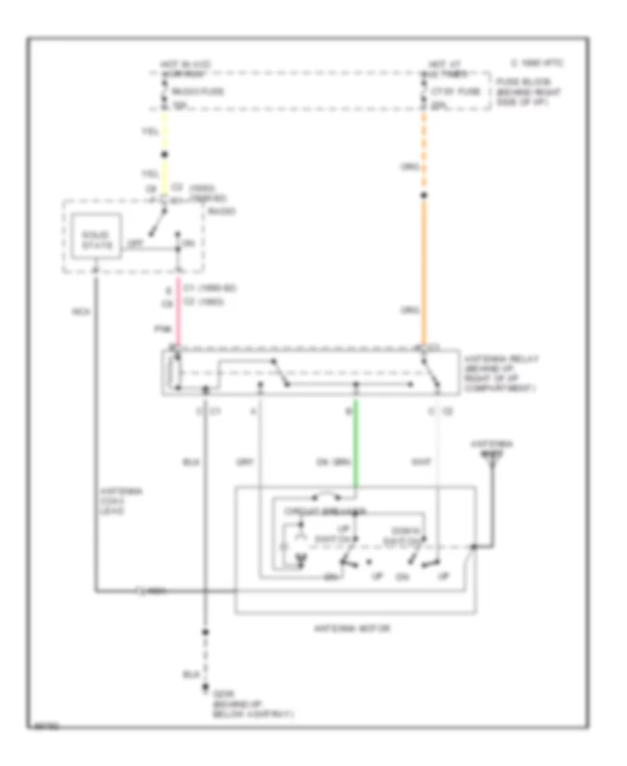 Power Antenna Wiring Diagram for Buick Century Limited 1992