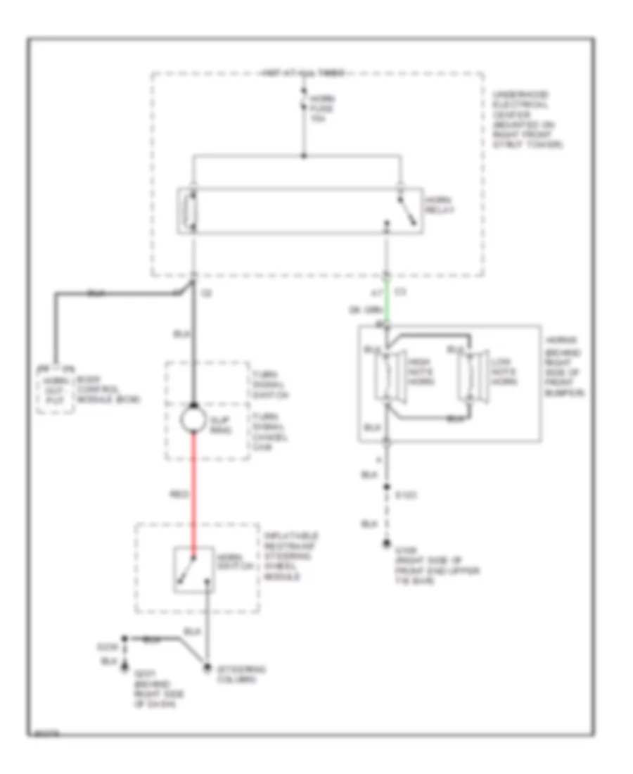 Horn Wiring Diagram for Buick Century Limited 1997