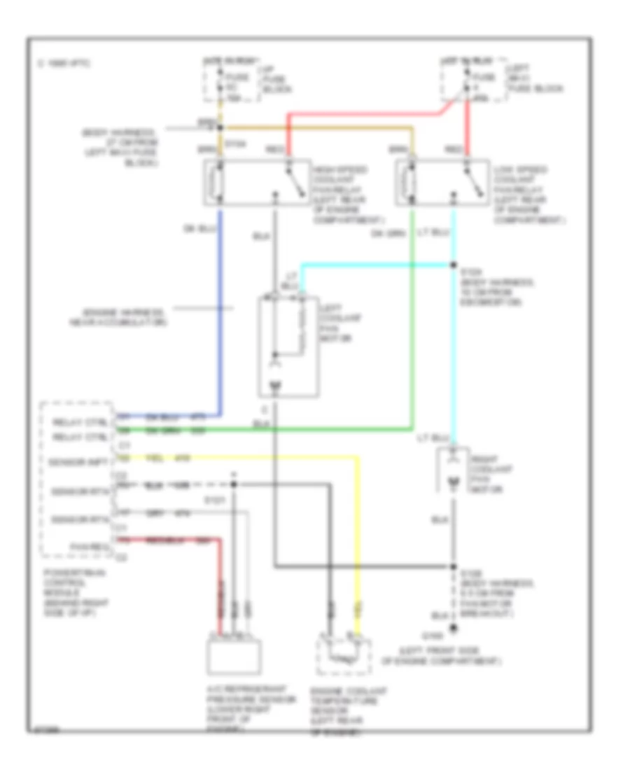 Cooling Fan Wiring Diagram for Buick LeSabre Custom 1997