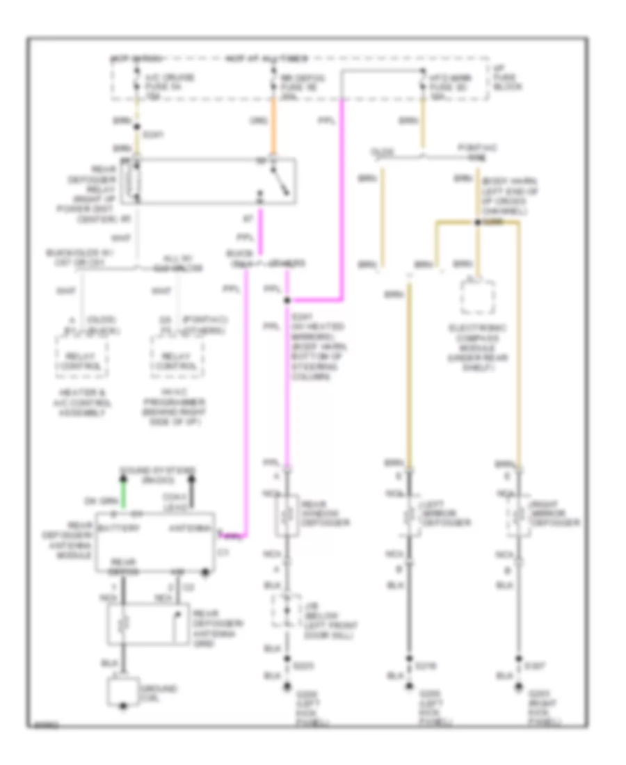 Defogger Wiring Diagram for Buick LeSabre Custom 1997