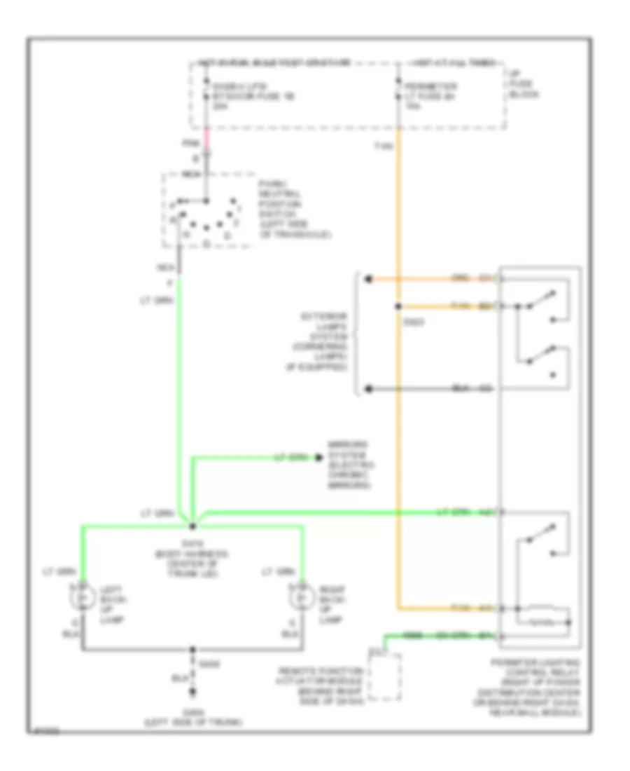 Back up Lamps Wiring Diagram for Buick LeSabre Custom 1997