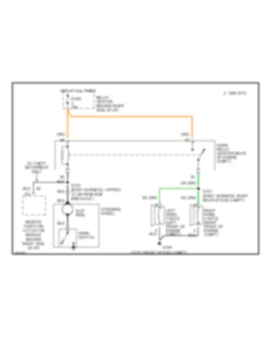 Horn Wiring Diagram for Buick LeSabre Custom 1997