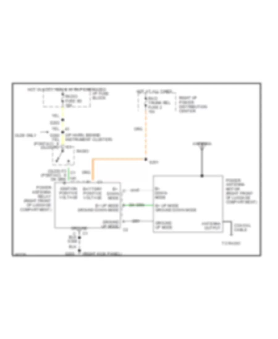 Power Antenna Wiring Diagram for Buick LeSabre Custom 1997