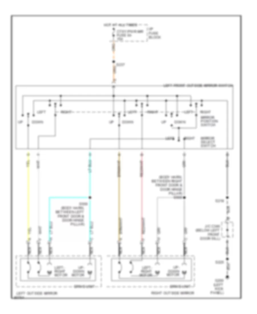 Power Mirrors Wiring Diagram for Buick LeSabre Custom 1997