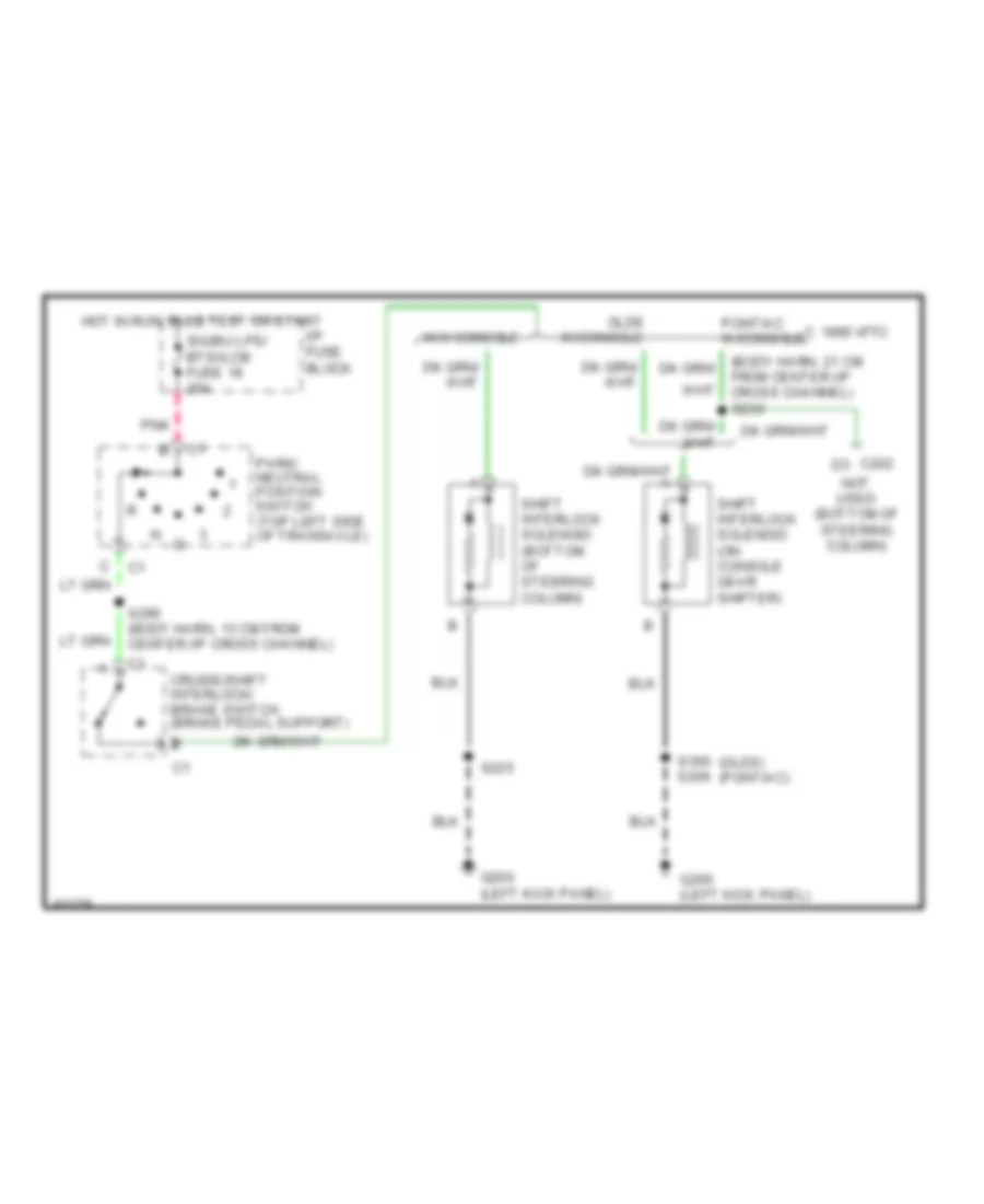 Shift Interlock Wiring Diagram for Buick LeSabre Custom 1997