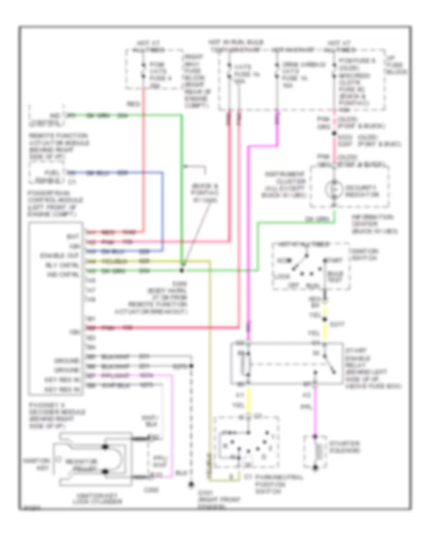 Pass Key Wiring Diagram for Buick LeSabre Limited 1997