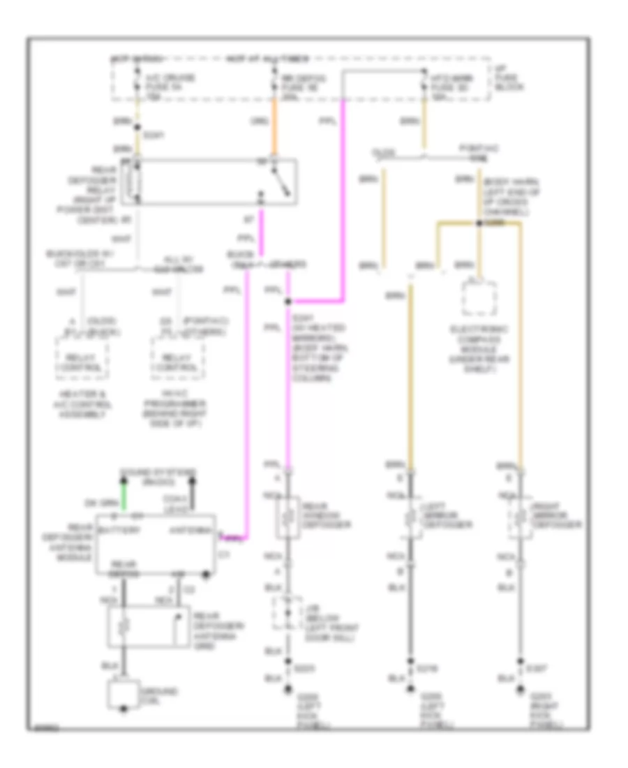 Defogger Wiring Diagram for Buick LeSabre Limited 1997