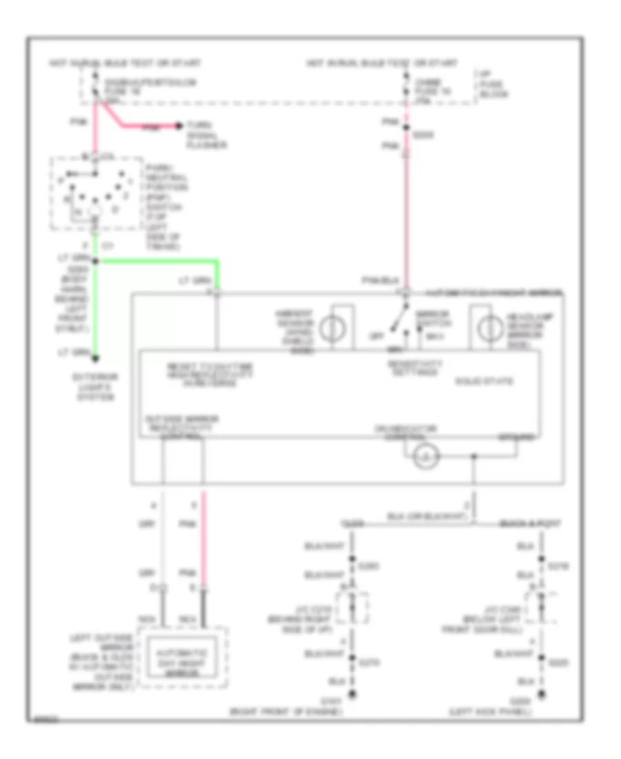 Electrochromic Mirror Wiring Diagram for Buick LeSabre Limited 1997