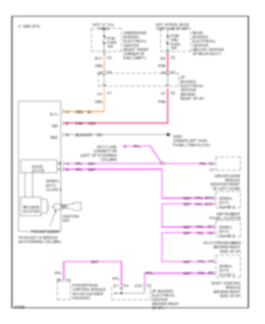 Pass Key Wiring Diagram for Buick Park Avenue 1997