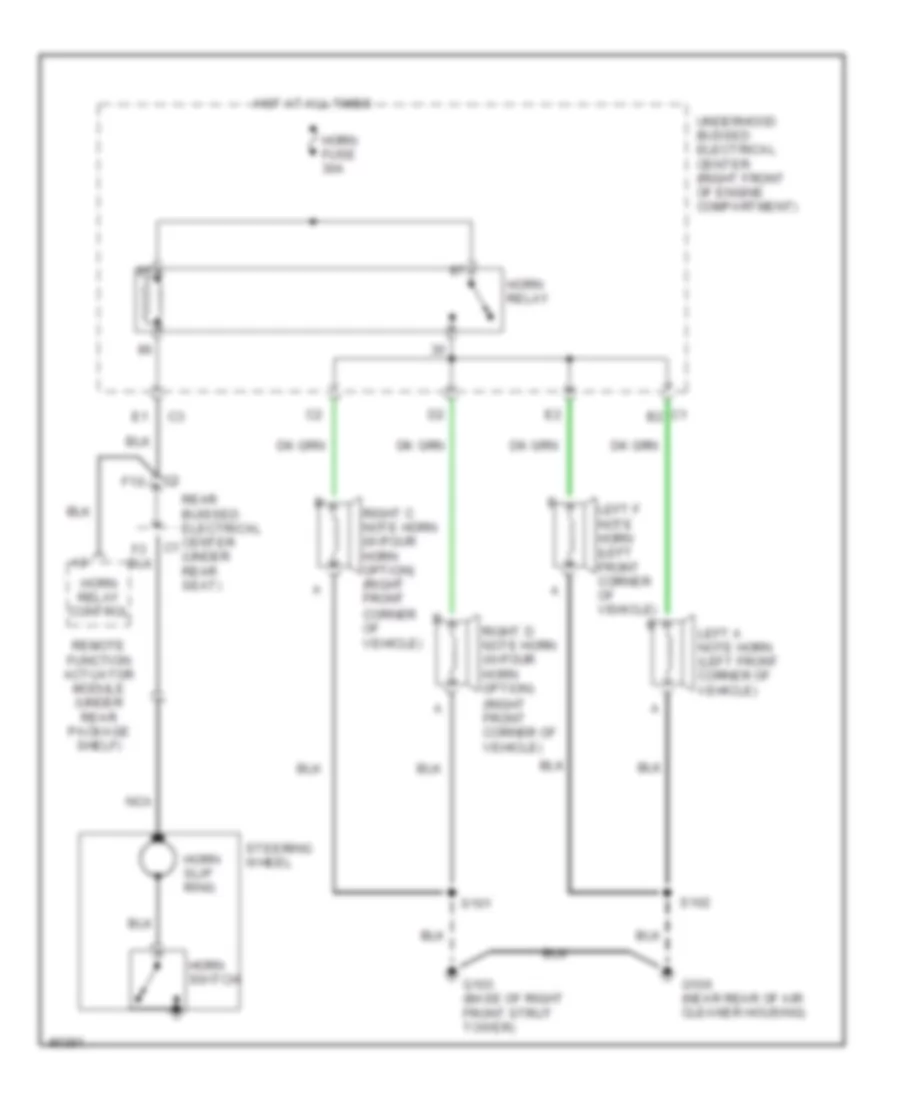 Horn Wiring Diagram for Buick Park Avenue 1997