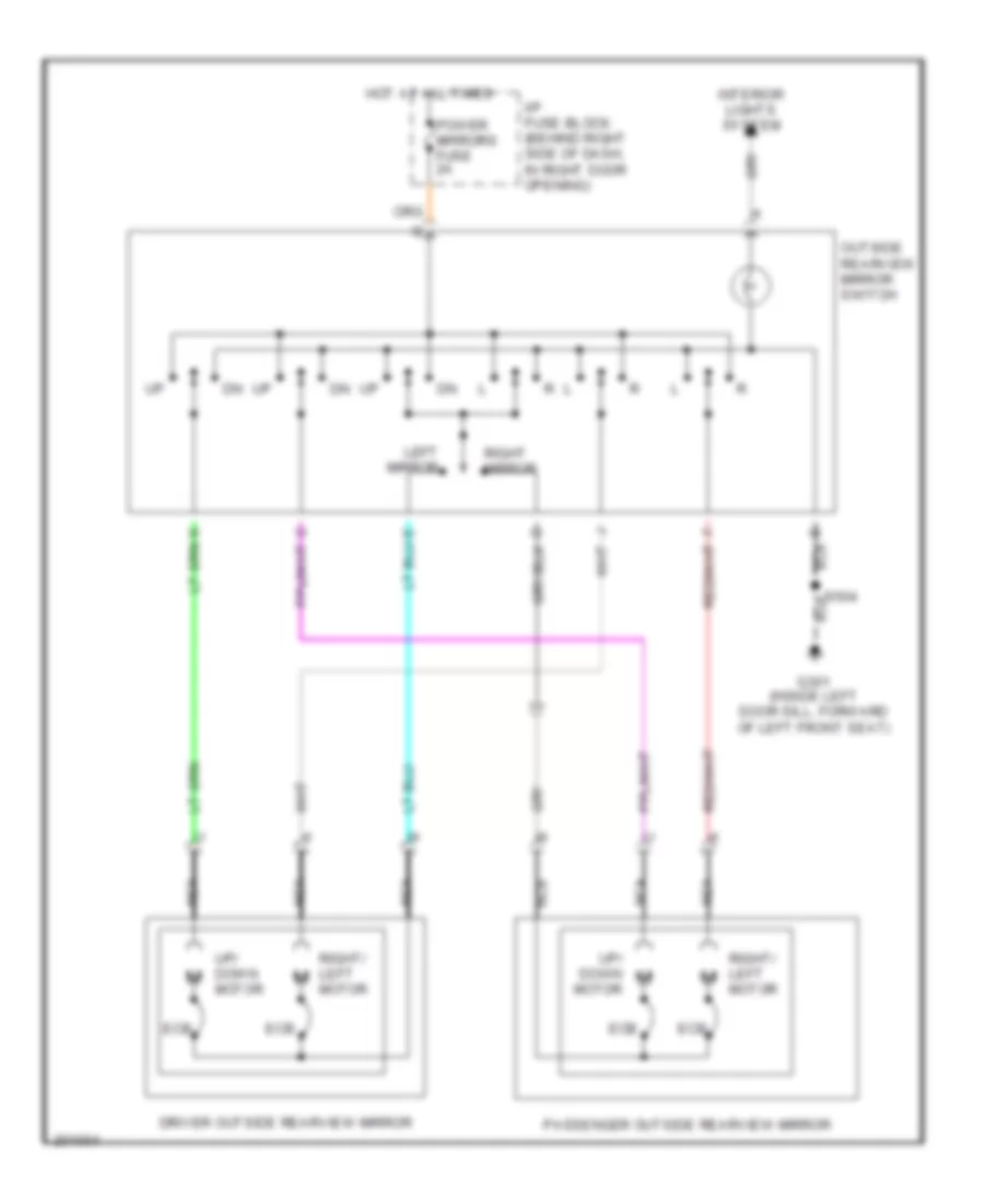 Power Mirrors Wiring Diagram for Buick Century 2005
