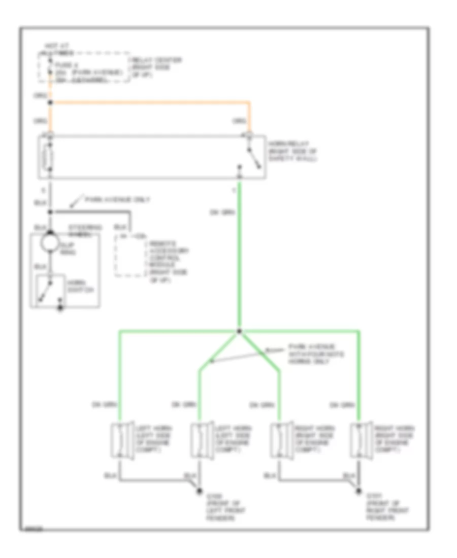 Horn Wiring Diagram for Buick Park Avenue 1992