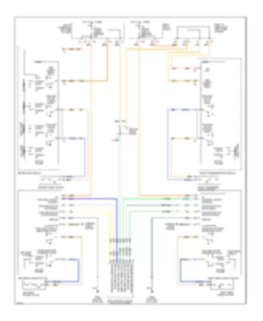 Электросхема стеклоподъемников для Cadillac Escalade EXT 2004