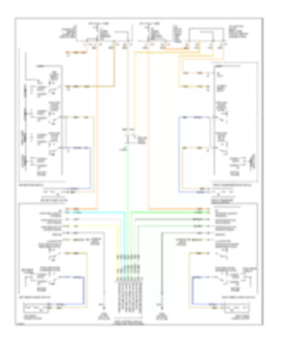 Электросхема стеклоподъемников для Cadillac Escalade 2005