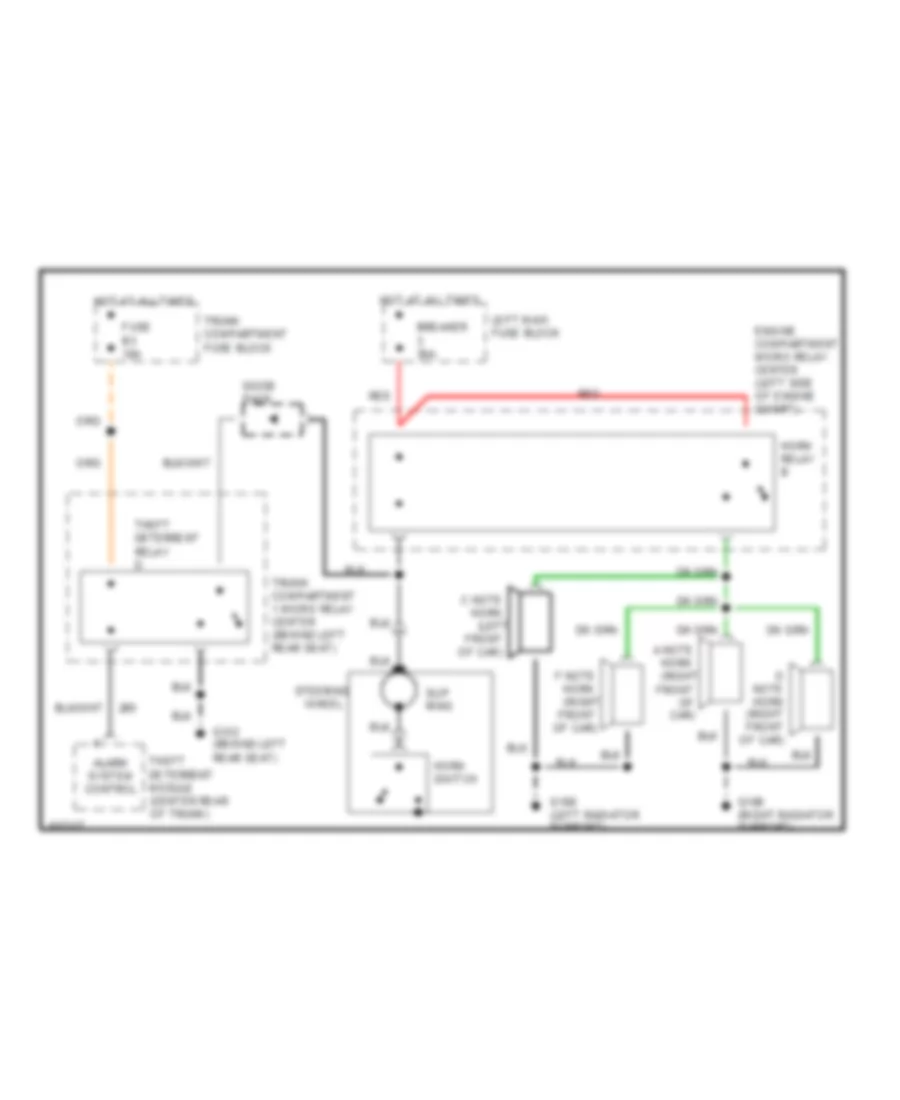 Электросхема звукового сигнал Гудка, С Четыре Рога для Cadillac DeVille Concours 1994
