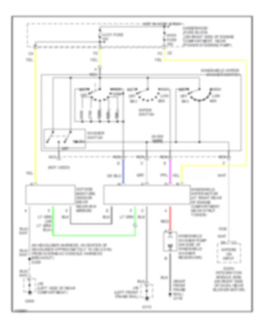 Wiper Washer Wiring Diagram for Cadillac Seville SLS 2001