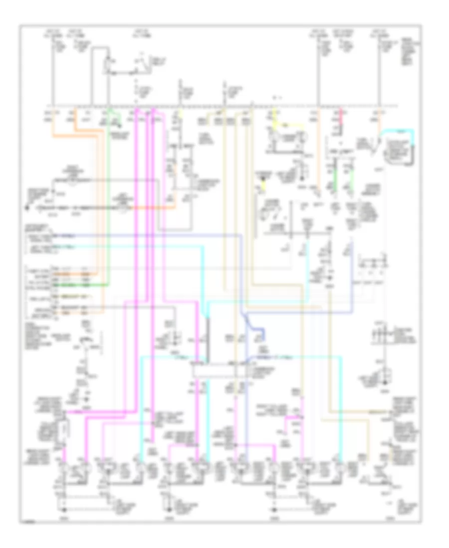Exterior Lamps Wiring Diagram for Cadillac Seville STS 2001