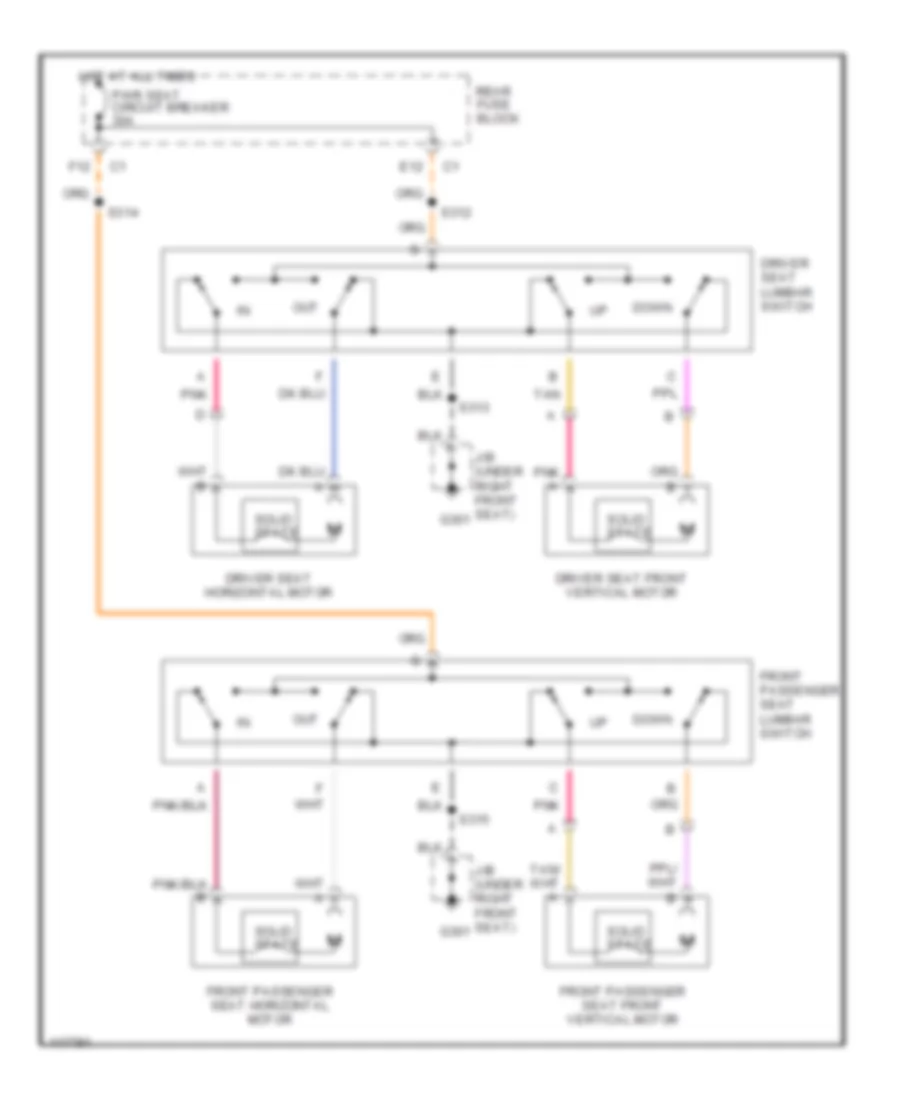 Lumbar Wiring Diagram without Auto Contour for Cadillac Seville STS 2001