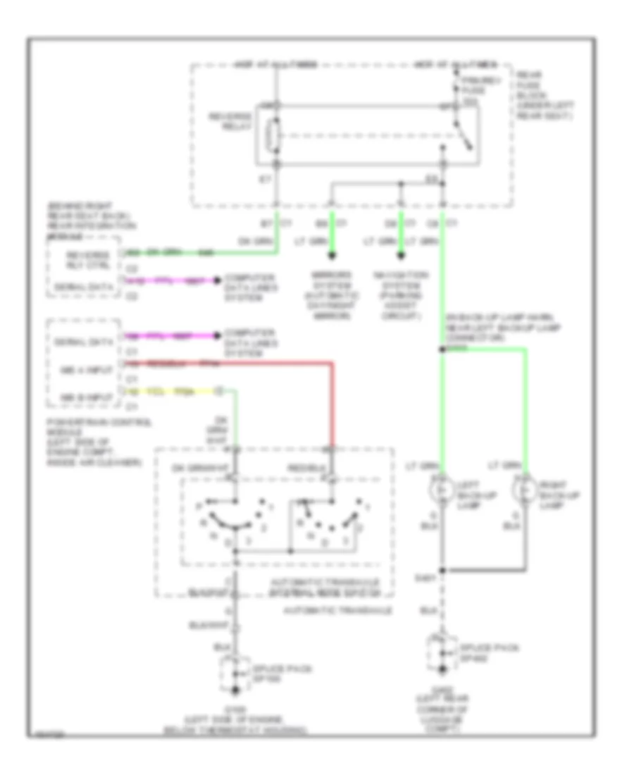 Back up Lamps Wiring Diagram for Cadillac DeVille 2002