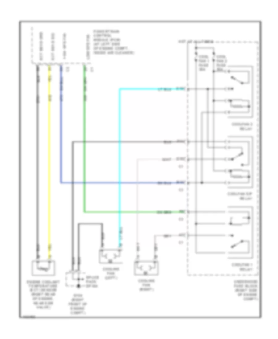 Cooling Fan Wiring Diagram for Cadillac DeVille DHS 2002