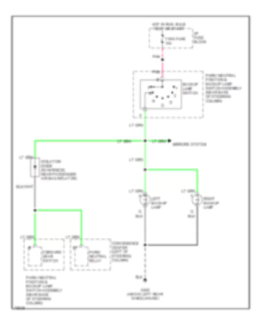 Backup Lamps Wiring Diagram for Cadillac Fleetwood 1996