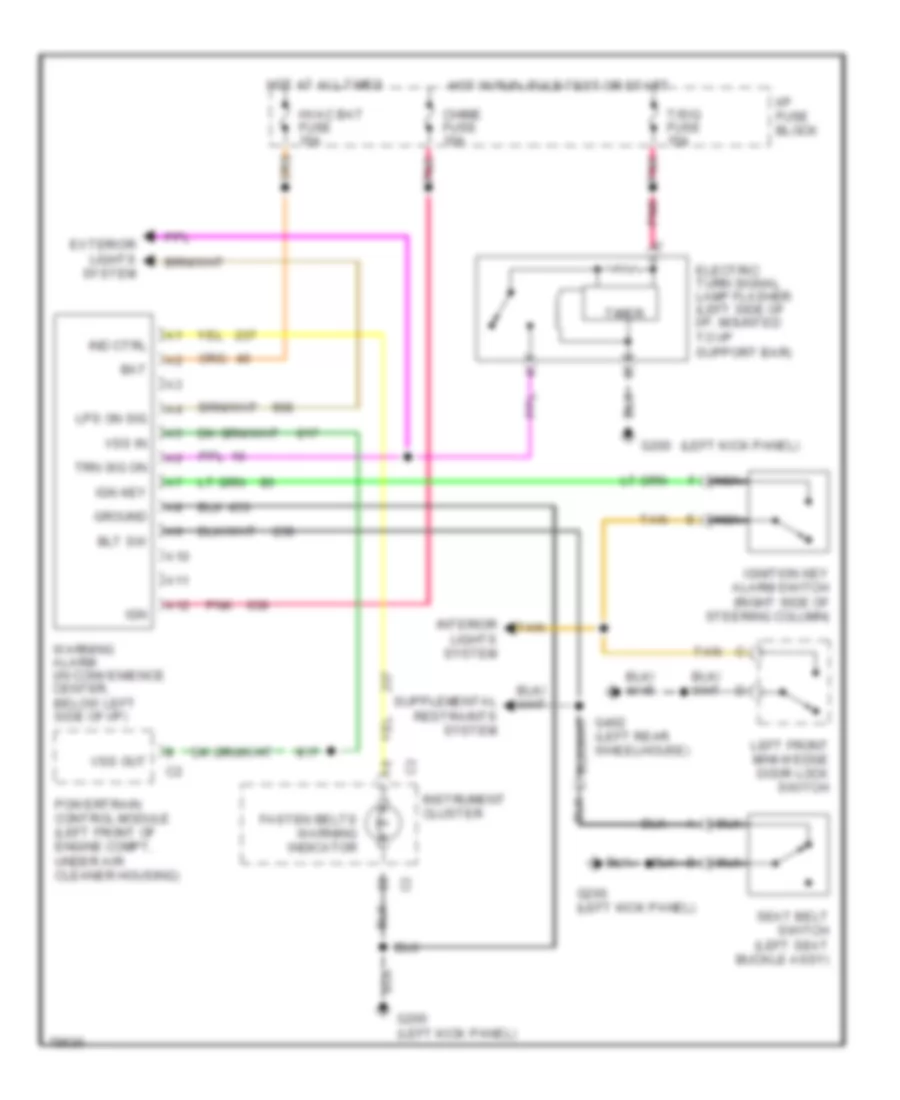 Warning System Wiring Diagrams for Cadillac Fleetwood 1996